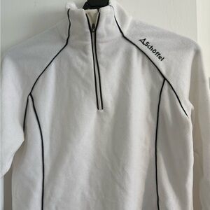 Aschertel White Winter Fleece Half-Zip Pullover – Warm & Cozy